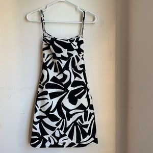 ZARA Linen Blend Printed Mini Dress